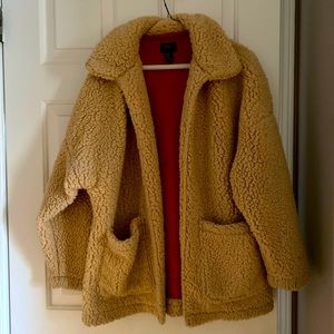 Fuzzy oversized teddy bear jacket